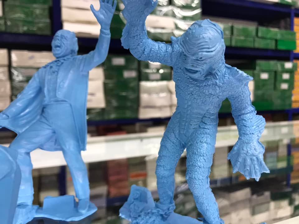 MARX TOYS RECAST 6" CLASSIC HOLLYWOOD MONSTERS- 6 FIGURE SET (BLUE)