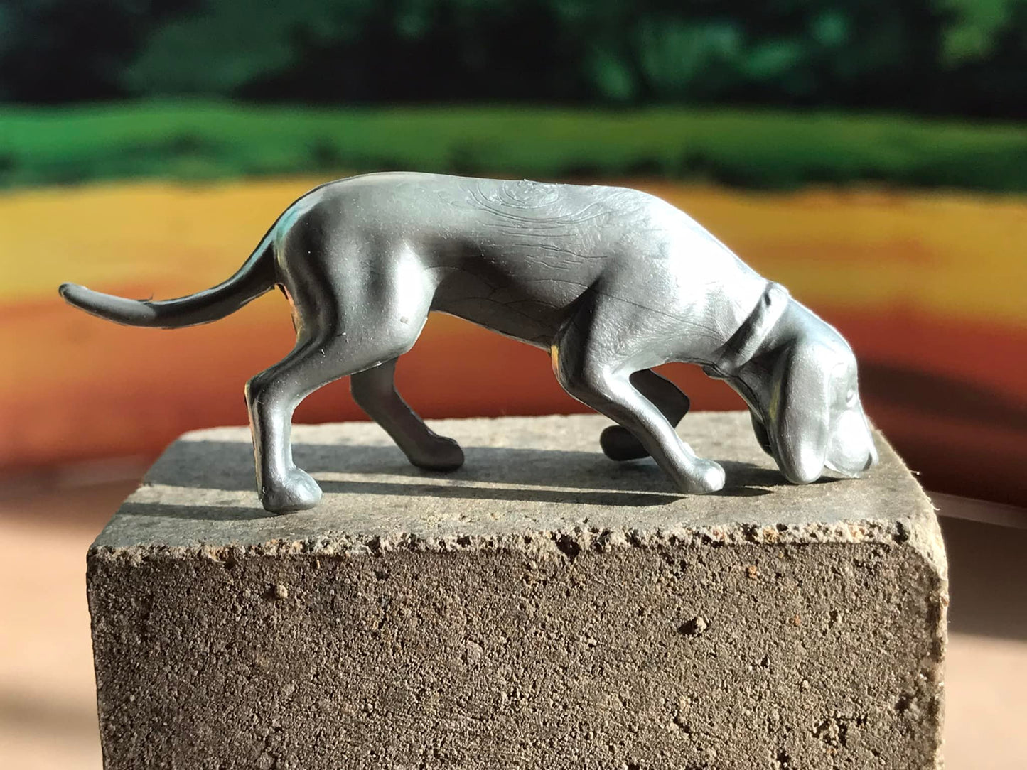 MARX TOYS RECAST 1:30 60 MM FOX HUNTING SET -16 FIGURES- GRAY