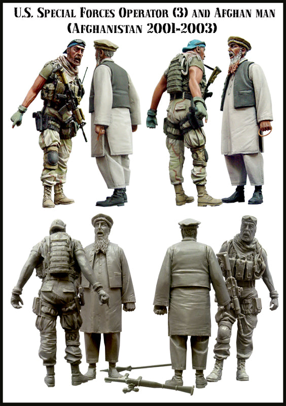 EVOLUTION MINIATURES 1:35 SET EM-35048 U.S. SPECIAL FORCES OPERATOR (3) & AFGHAN