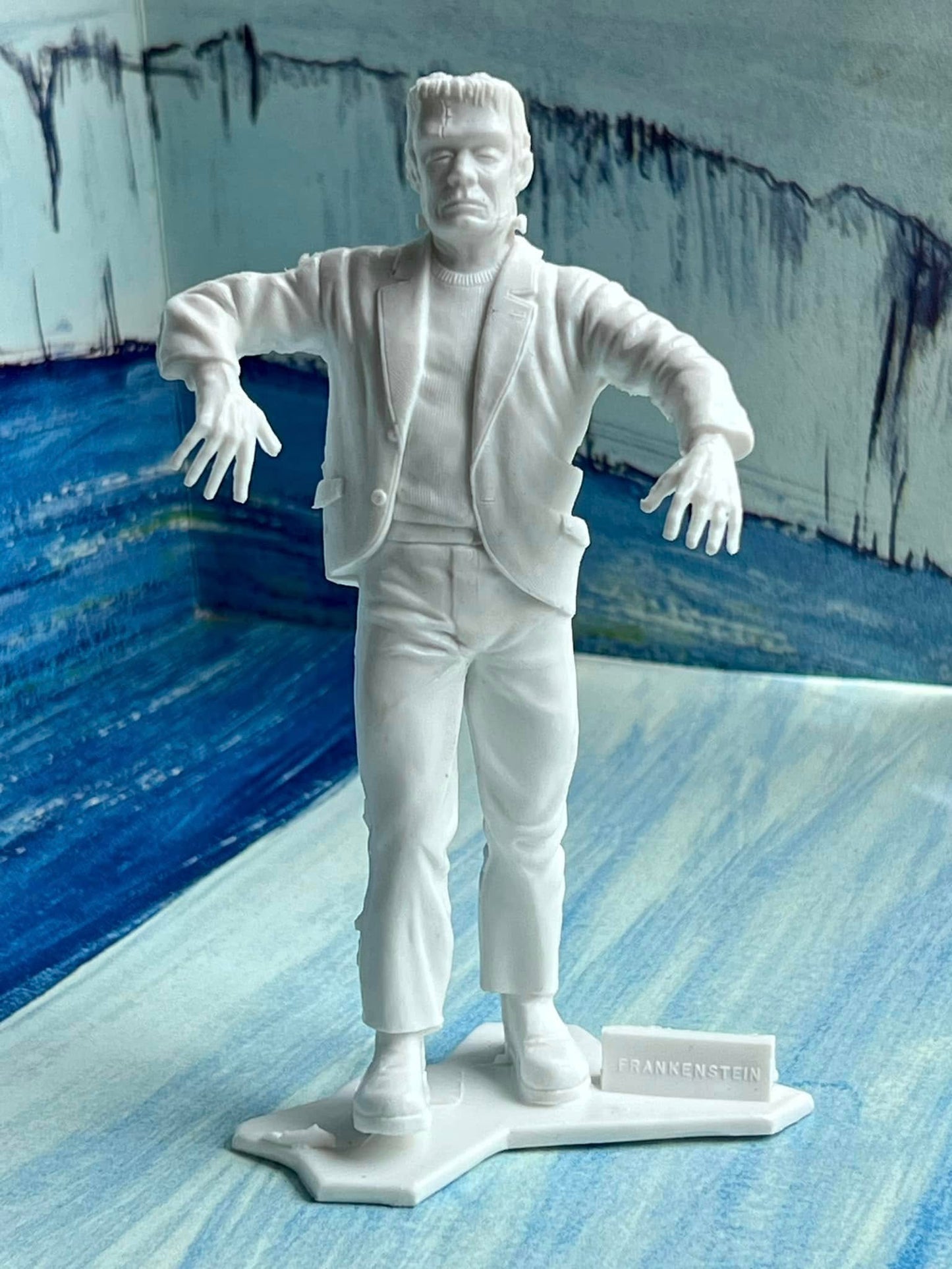 MARX TOYS RECAST 6" CLASSIC HOLLYWOOD MONSTERS- 6 FIGURE SET (WHITE)