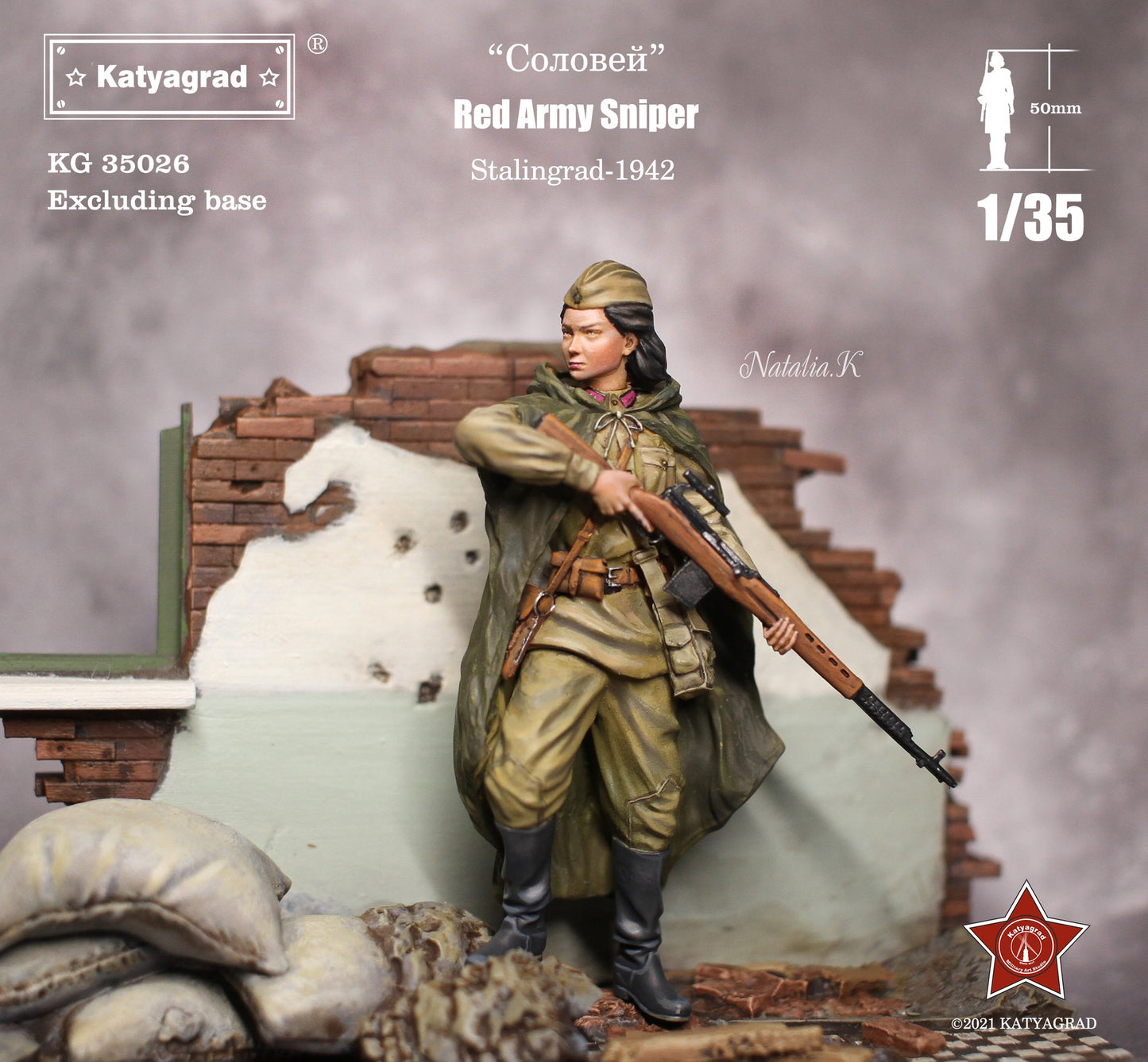 KATYAGRAD MINIATURES 1:35 KG35026 RED ARMY SNIPER "NATASHA" STALINGRAD, 1942