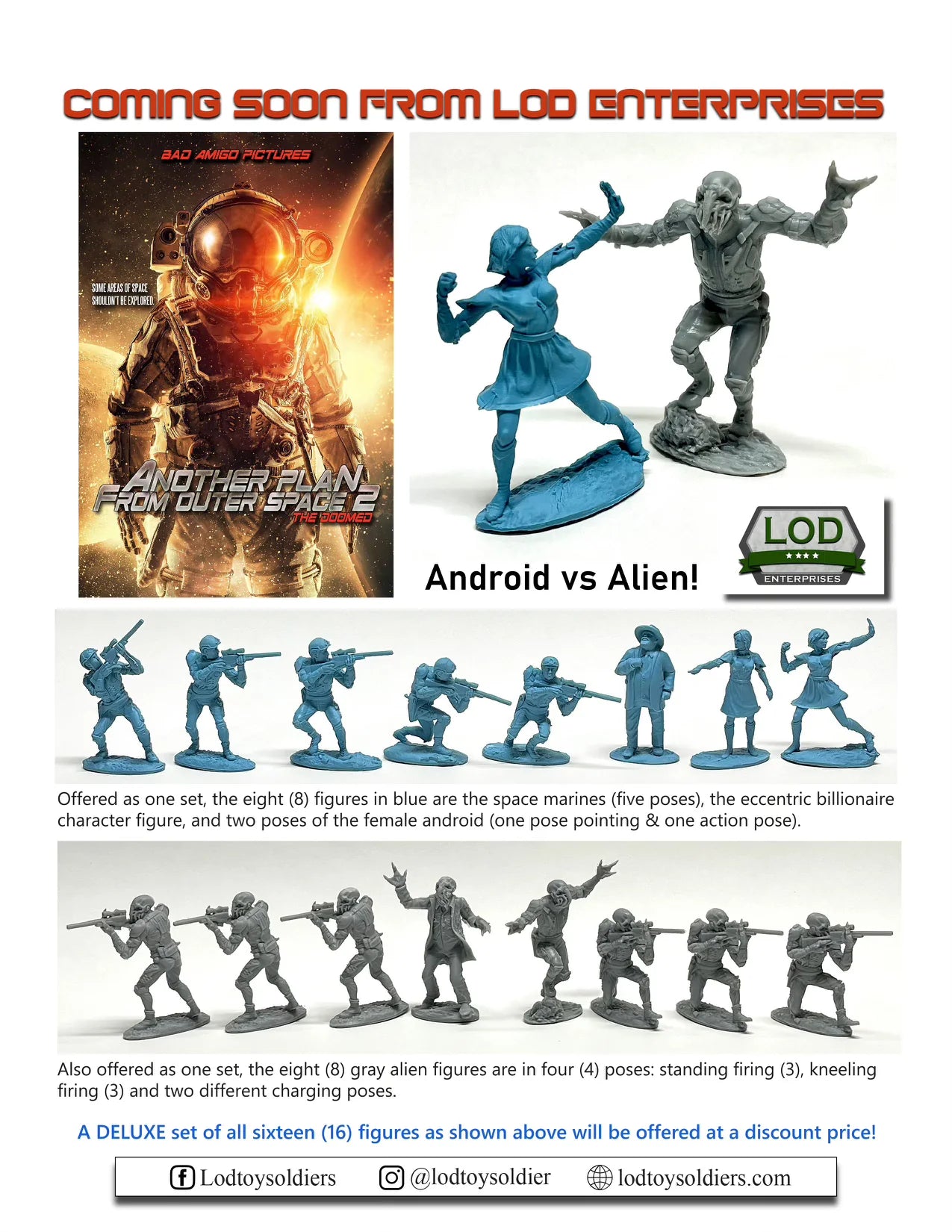 LOD Enterprises Plastic Figure Set LOD082 SUPER SET ALIENS & SPACE MARINES