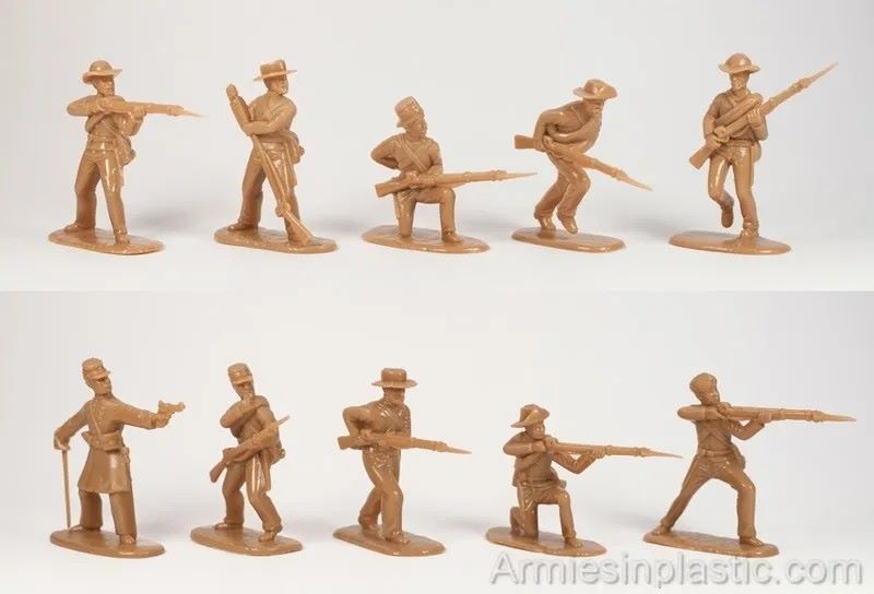 ARMIES IN PLASTIC 5412 AMERICAN CIVIL WAR CONFEDERATE INFANTRY (16 FIGURES)