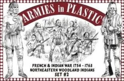 ARMIES IN PLASTIC 5548 FRENCH & INDIAN WAR NORTHEASTERN WOODLAND INDIANS SET 2 (CREAM)