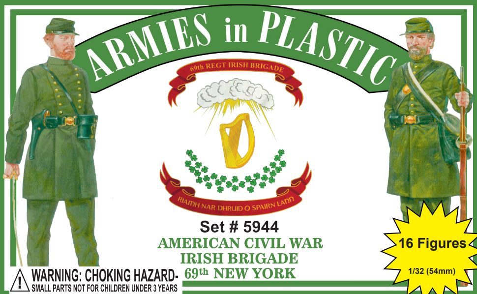 ARMIES IN PLASTIC 5944 AMERICAN CIVIL WAR IRISH BRIGADE 69TH NEW YORK (GREEN)