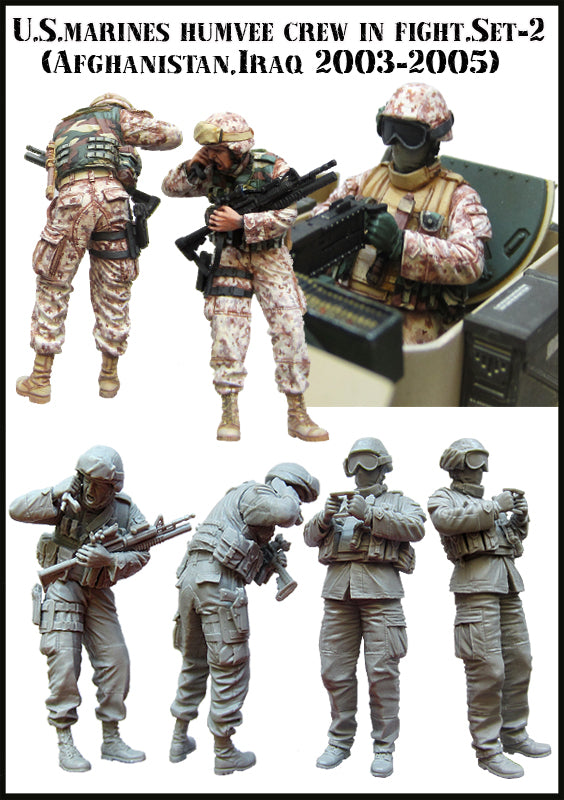 EVOLUTION MINIATURES 1:35 SET EM-35063 U.S. MARINES HUMVEE CREW IN FIGHT SET 2