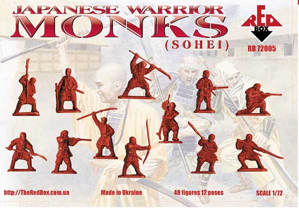 REDBOX 1:72 RB72005 MEDIEVAL JAPANESE WARRIOR MONKS (SOHEI) 48 FIGURES (TAN)