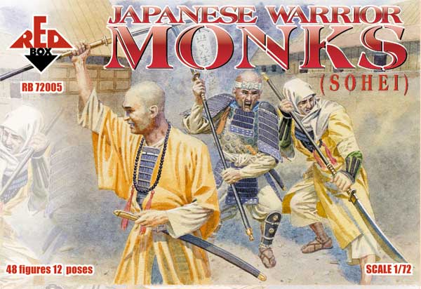 REDBOX 1:72 RB72005 MEDIEVAL JAPANESE WARRIOR MONKS (SOHEI) 48 FIGURES (TAN)