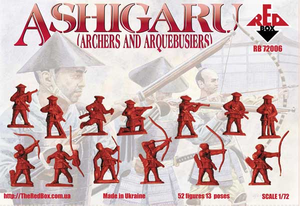 REDBOX 1:72 RB72006 MEDIEVAL JAPAN ASHIGARU (ARCHERS & ARQUEBUSIERS) 52 FIGURES
