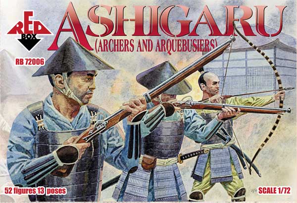 REDBOX 1:72 RB72006 MEDIEVAL JAPAN ASHIGARU (ARCHERS & ARQUEBUSIERS) 52 FIGURES