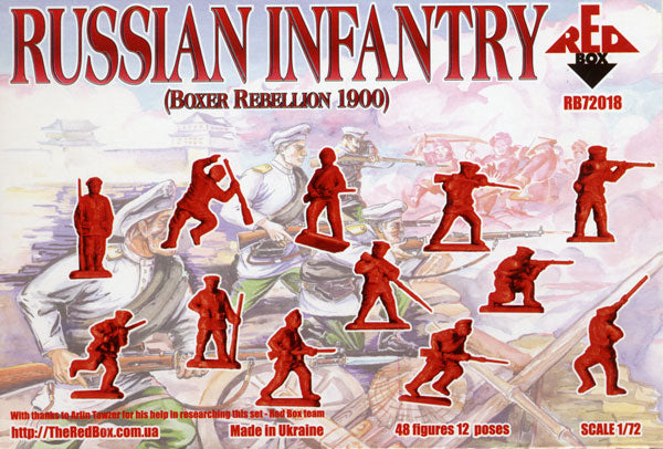 REDBOX 1:72 RB72018 BOXER REBELLION 1900 RUSSIAN INFANTRY (48 FIGURES) GREEN