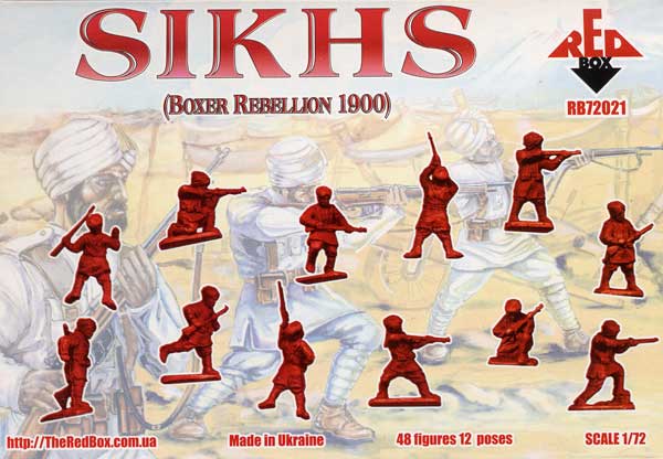 REDBOX 1:72 RB72021 BOXER REBELLION 1900 SIKHS (48 FIGURES/12 POSES) TAN
