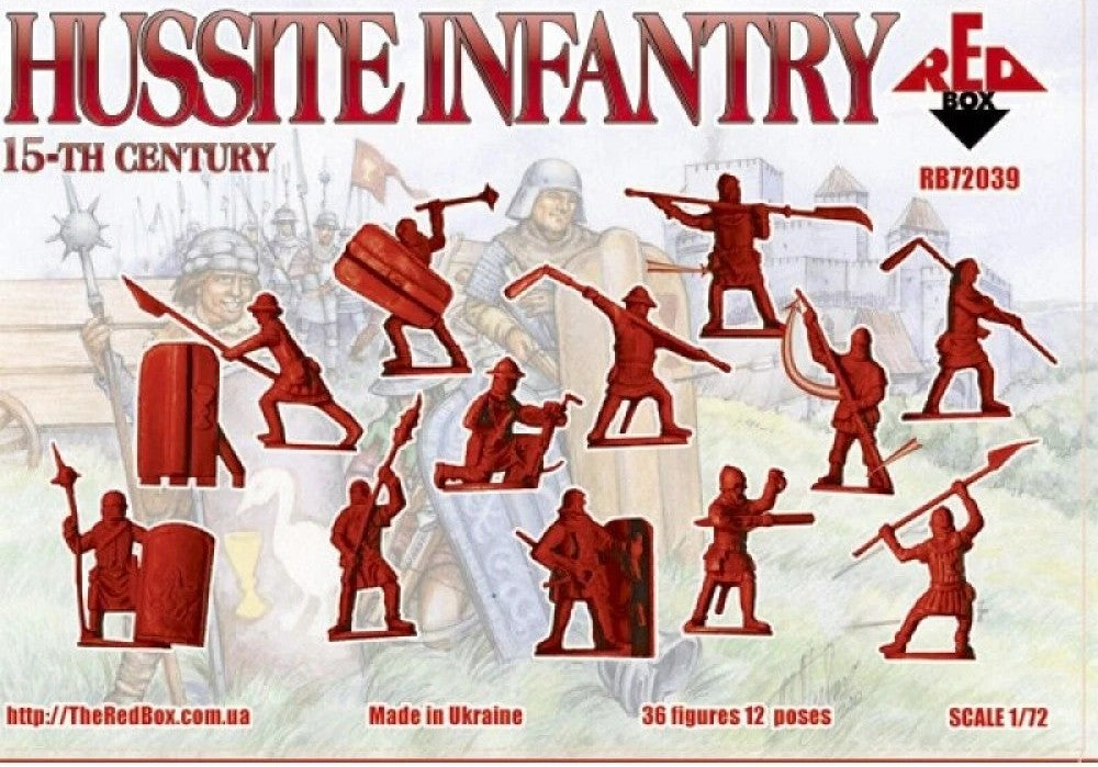 REDBOX 1:72 RB72038 15TH CENTURY HUSSITE INFANTRY (36 FIGURES) GREEN