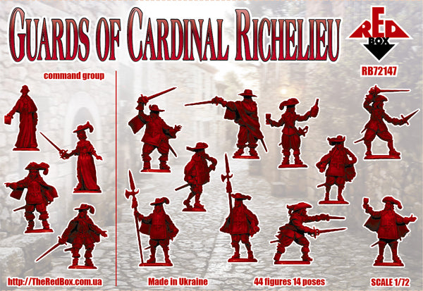 REDBOX 1:72 RB72147 GUARDS OF CARINAL RICHELIEU (44 FIGURES) RED & GRAY