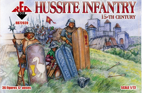 REDBOX 1:72 RB72038 15TH CENTURY HUSSITE INFANTRY (36 FIGURES) GREEN