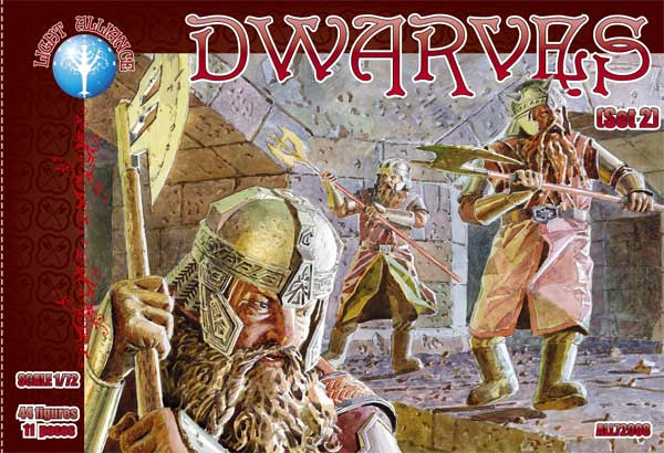 DARK ALLIANCE 1:72 FANTASY SET ALL72008 DWARVES SET 2 (GREY) 44 FIGURES