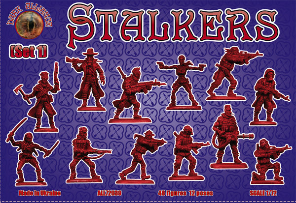 DARK ALLIANCE 1:72 FANTASY SET ALL72039 STALKERS SET 1 RED 48 FIGURES -12 POSES