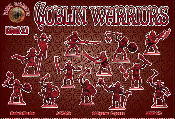 DARK ALLIANCE 1:72 FANTASY SET ALL72042 GOBLIN WARRIORS SET 2 RED 48 FIGURES