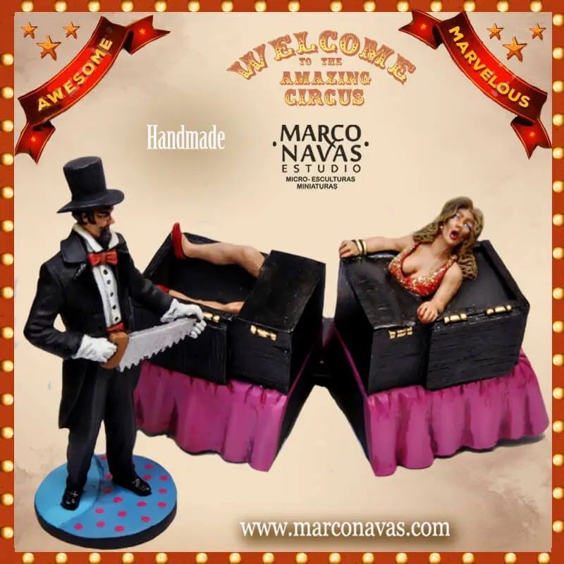MARCO NAVAS STUDIO LIMITED EDITION HAND PAINTED CIRCUS, ALEXANDER & ADELAIDE