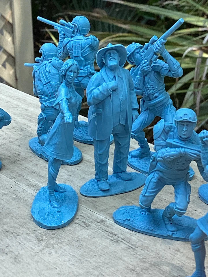 LOD Enterprises Plastic Figure Set LOD080 SPACE MARINES (ANOTHER PLANET 2) GRAY