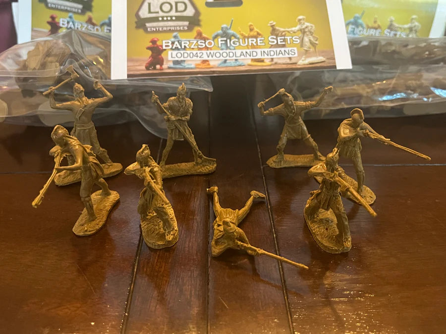 LOD Enterprises Barzso Plastic Figure Set LOD 042 WOODLAND INDIANS--8 FIGURES