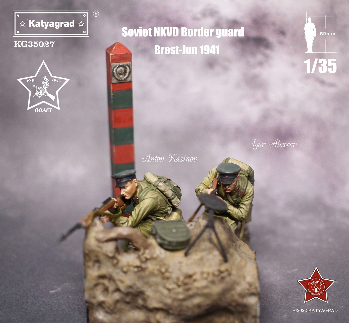 KATYAGRAD MINIATURES 1:35 KG35027 WWII SOVIET NKVD BORDER GUARD- 2 FIGURES
