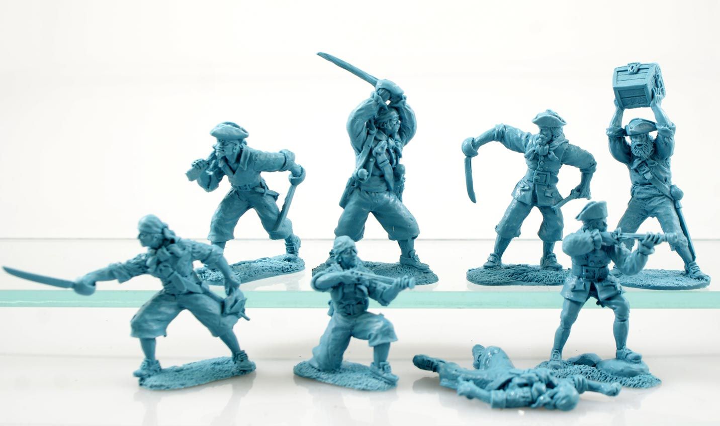 LOD Enterprises Set LOD024 BARZSO FIGURE SETS PIRATE SET # 1 (LIGHT BLUE)