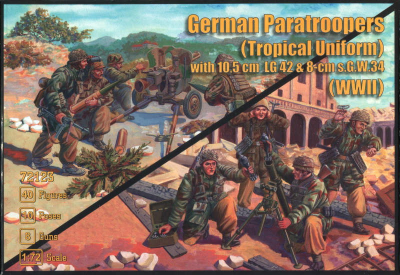 MARS 1:72 SET 72123 WWII GERMAN PARATROOPERS TROPICAL UNIFORM (40 FIGURES) GRAY