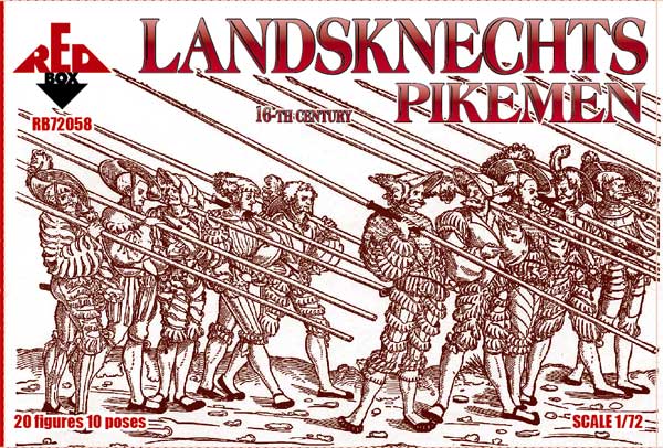 REDBOX 1:72 RB72058 16TH CENTURY LANDSKNECHTS (PIKE) 20 FIGURES/10 POSES