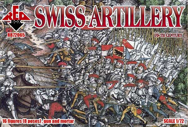 REDBOX 1:72 RB72065 16TH CENTURY SWISS ARTILLERY 16 FIGURES + GUN & MORTAR