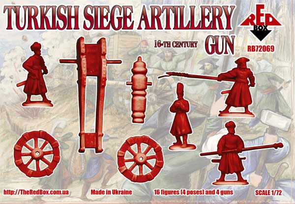 REDBOX 1:72 RB72069 16TH CENTURY TURKISH SIEGE ARTILLERY (16 FIGURES & 4 GUNS)