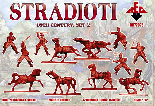 REDBOX 1:72 RB72075 16TH CENTURY STRADIOTI SET 2 (GREEN) 12 MOUNTED FIGURES
