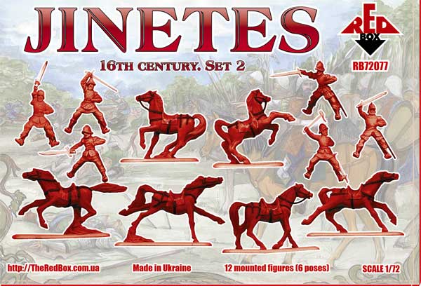 REDBOX 1:72 RB72077 16TH CENTURY JINETES SET 2 (GREEN) 12 MOUNTED FIGURES