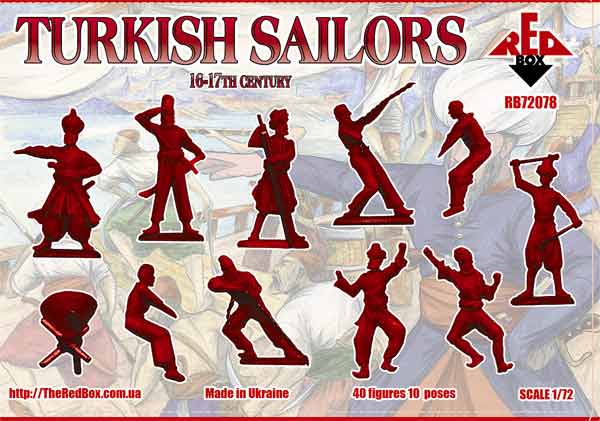 REDBOX 1:72 RB72078 16-17TH CENTURY TURKISH SAILORS (GRAY) 40 FIGURES/10 POSES