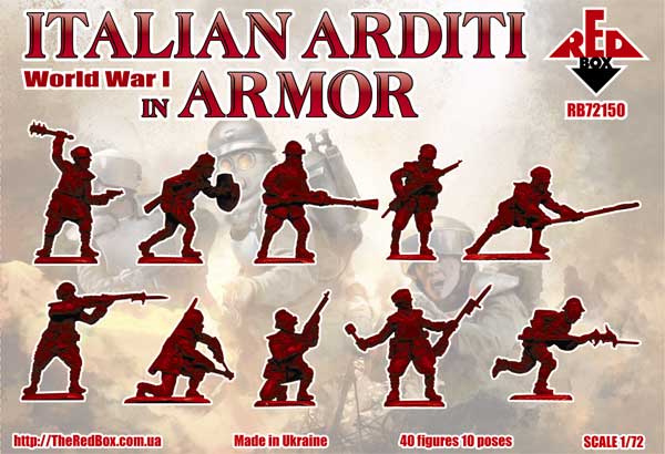 REDBOX 1:72 RB72150 WWI ITALIAN ARDITI IN ARMOR (TAN) 40 FIGURES/10 POSES