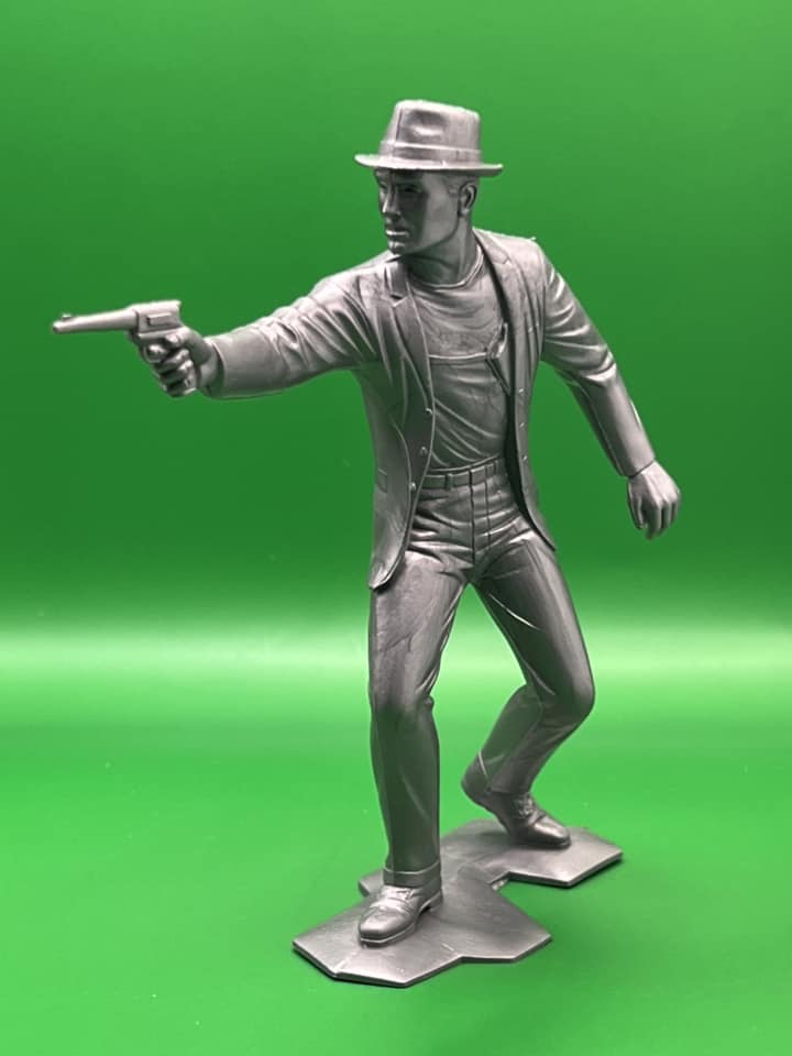 MARX TOYS RECAST 6" SECRET AGENT 6 FIGURE PLAYSET (GREY) REISSUE