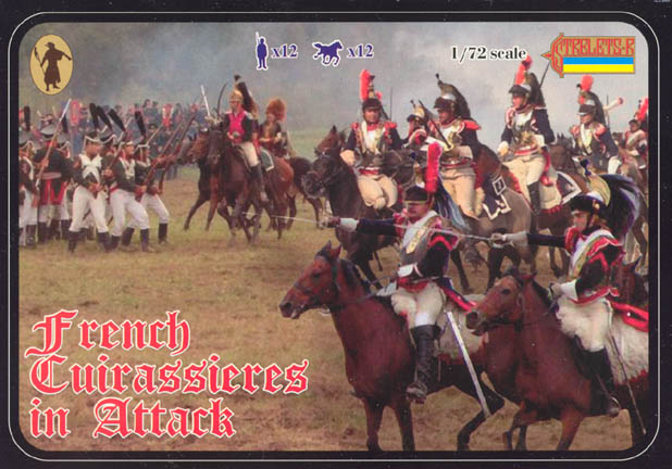 STRELETS-R 1:72 SET 105 NAPOLEONIC FRENCH CUIRASSIERS IN ATTACK (BLUE)