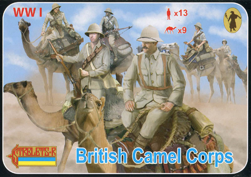 STRELETS-R 1:72 SET 165 WWI BRITISH CAMEL CORPS 13 SOLDIERS & 9 CAMELS