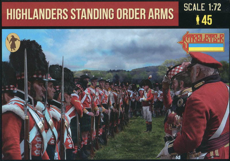 STRELETS-R 1:72 SET 200 NAPOLEONIC HIGHLANDERS STANDING ORDER ARMS (45 FIGURES)
