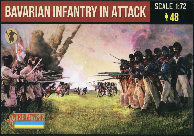 STRELETS-R 1:72 SET 227 NAPOLEONIC WARS BAVARIAN INFANTRY IN ATTACK (48 FIGURES)