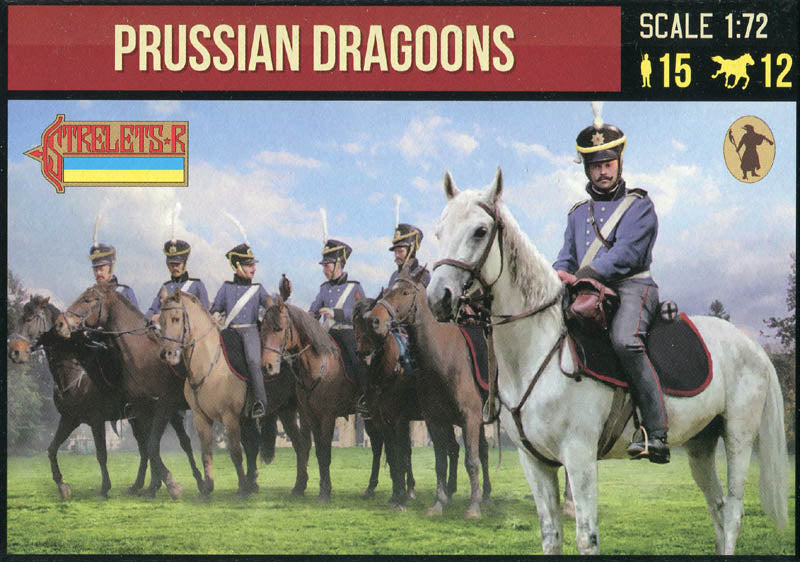 STRELETS-R 1:72 SET 229 NAPOLEONIC WARS PRUSSIAN DRAGOONS - 15 SOLDIERS/12 HORSES -15 SOLDIERS/12 HORSES