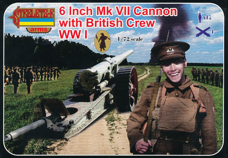 STRELETS-R 1:72 ARMS SERIES A001 WWI 6 INCH MKVII CANNON W/ BRITISH CREW