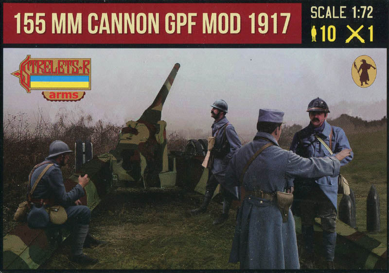 STRELETS-R 1:72 ARMS SERIES WWI A018 155 MM CANNON GPF MOD 1917 10 FIGURES/1 GUN