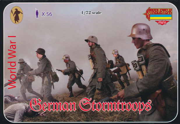 STRELETS-R 1:72 SET M055 WWI GERMAN STORMTROOPERS -56 FIGURES- GRAY