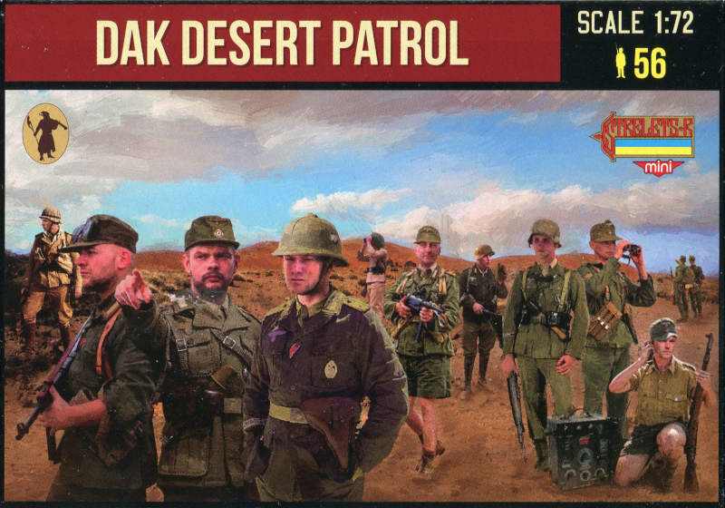 STRELETS-R 1:72 SET M081 WWII GERMAN DAK DESERT PATROL (GRAY) 56 FIGURES
