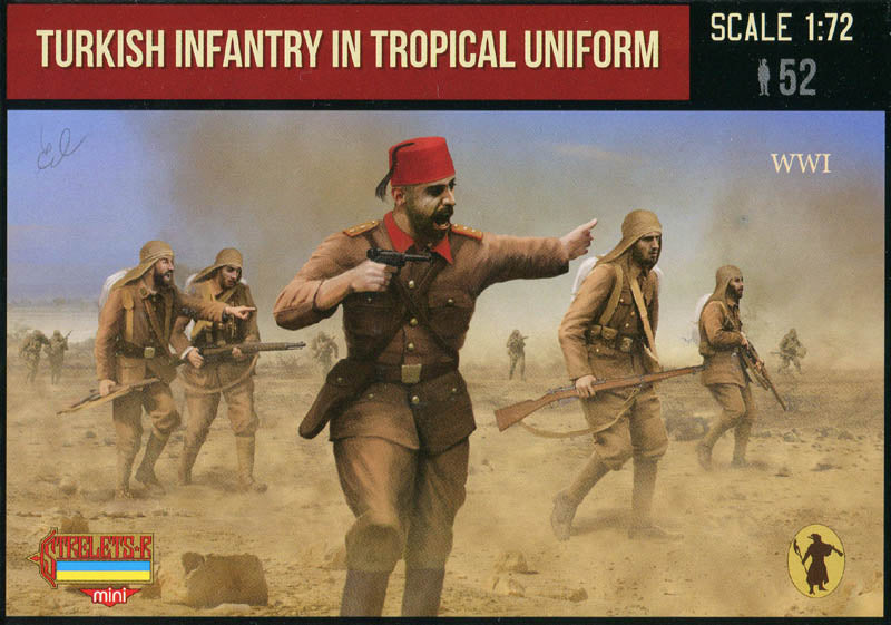 STRELETS-R 1:72 SET M122 WWI TURKISH INFANTRY IN TROPICAL UNIFORM-52 FIGURES