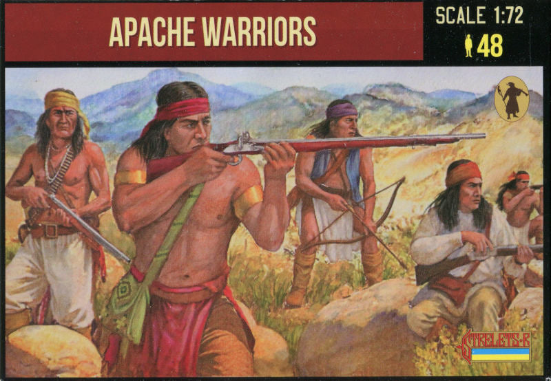 STRELETS-R 1:72 SET M167 APACHE WARRIORS (38 FIGURES/12 POSES) (SIENNA RED)