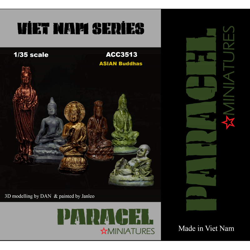 PARACEL MINIATURES DIOROMA ACCESSORIES 1:35 ACC3513 ASIAN BUDDHAS (6 PIECES)