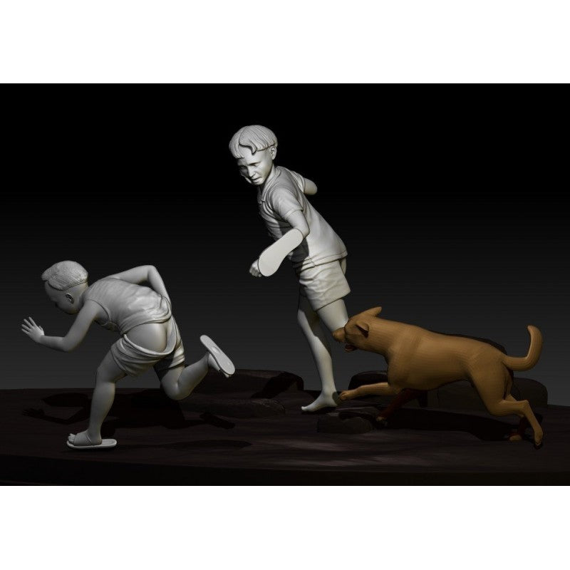 PARACEL MINIATURES VIETNAM SERIES VN3511 "DOG CHASING" IT'S SUMMER TIME