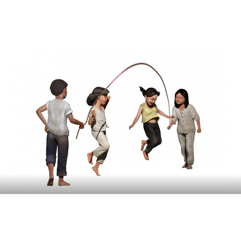 PARACEL MINIATURES VIETNAM SERIES VN3509 JUMPING ROPE IT'S SUMMERTIME 4 FIGURES